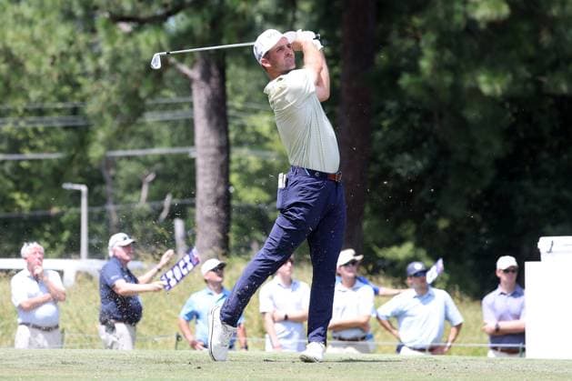 MEMPHIS, TN - AUGUST 18: Denny McCarthy (USA) during the final round of the 2024 FedEx St. Jude Championship on August 18, 2024 at TPC Southwind in Memphis, Tennessee. (Photo by Michael Wade Icon Sportswire) GOLF: AUG 18 PGA, Golf Herren FedExCup Playoffs - FedEx St. Jude Championship EDITORIAL USE ONLY Icon08182433