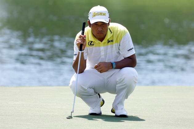 MEMPHIS, TN - AUGUST 18: Hideki Matsuyama reads a putt on No. 9 during the final round of the FedEx St. Jude Championship, August 18, 2024 at TPC Southwind in Memphis, Tennessee. (Photo by Matthew Maxey Icon Sportswire) GOLF: AUG 18 PGA, Golf Herren FedExCup Playoffs - FedEx St. Jude Championship EDITORIAL USE ONLY Icon240818001