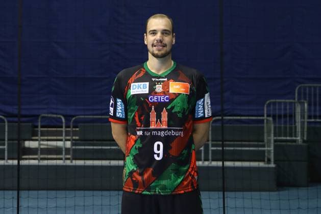 19.08.2024, xgox, Handball, Daikin HBL, Fototermin SC Magdeburg emspor v.l. Tim Zechel (Magdeburg, 9) Portrait, Portraet, Einzelbild Magdeburg