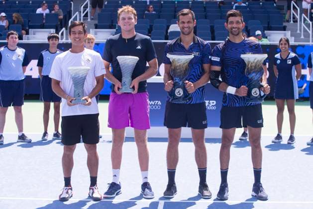 August 19, 2024, Mason, Oh, USA: 2024 Cincinnati Open Tennis, 2024 08 19 - Marcelo Arevalo (right) and Mate Pavic beat Mackenzie Mcdonald and Alex Michelsen in the men s doubles. ZUMAPress Mason USA - ZUMAn24_ 20240819_zaf_n24_007 Copyright: xWallyxNellx