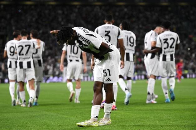 Mg Torino 19 08 2024 - campionato di calcio serie A Juventus-Como foto Matteo Gribaudi Image nella foto: esultanza gol Samuel Mbangula 