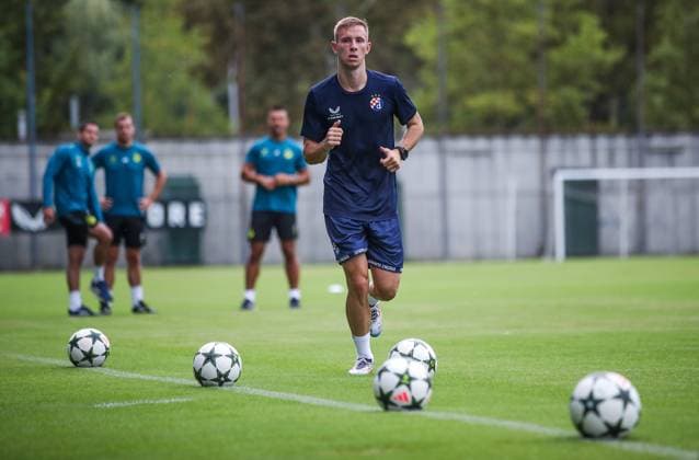 Dinamo Zagreb training session - Champions League Qualifying Play-Off Luka Stojkovic of Dinamo Zagreb during the team training session ahead UEFA Champions League Qualifying Play-Off First Leg match at Stadion Maksimir on August 19, 2024 in Zagreb, Croatia.  SlavkoxMidzor PIXSELL