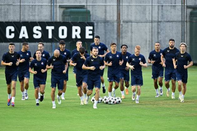 Zagreb, 19.08.2024 - Dinamo training at the Maksimir stadium before the Dinamo - Qarabag Champions League match Croatia, Zagreb, 190824. Maksimir Stadium. GNK Dinamo training ahead of the UEFA Champions League Play-off game Dinamo - Qarabag. Photo: Goran Mehkek CROPIX Zagreb Hrvatska Copyright: xxGoranxMehkekx dinamo_trening18-190824