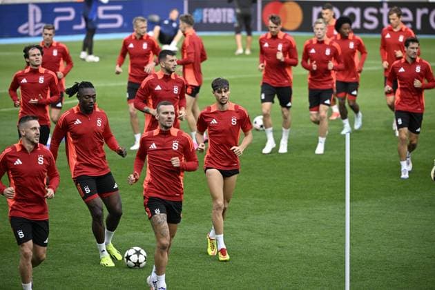MALMÖ, SVERIGE 20240820 Sparta Prag tränar inför Champions League kvalet mot Malmö FF pa Eleda Stadion i Malmö tisdagen den 20:e augusti 2024. MALMÖ SVERIGE x50090x