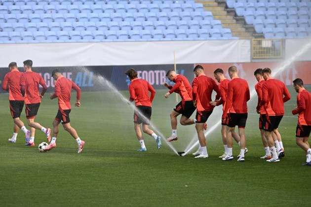 MALMÖ, SVERIGE 20240820 Sparta Prag tränar inför Champions League kvalet mot Malmö FF pa Eleda Stadion i Malmö tisdagen den 20:e augusti 2024. MALMÖ SVERIGE x50090x
