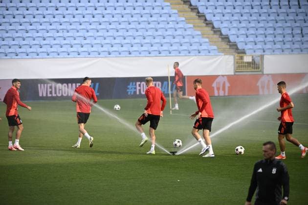 MALMÖ, SWEDEN 20240820 Sparta Prague during training before the Champions League qualifying match against Malmö FF at Eleda Stadium in Malmö. MALMÖ SWEDEN x50090x