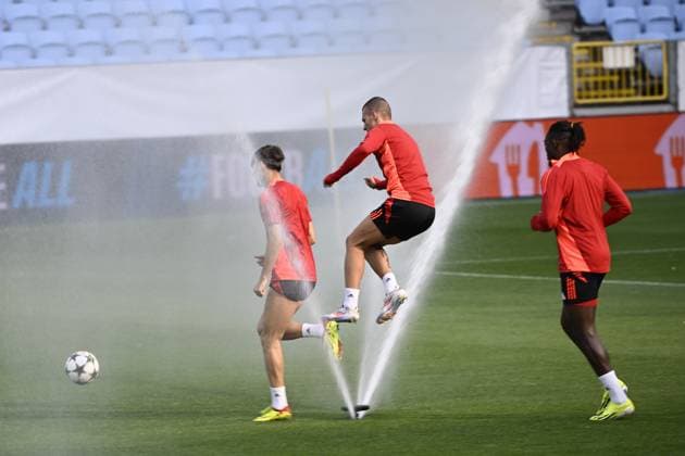 MALMÖ, SVERIGE 20240820 Sparta Prag tränar inför Champions League kvalet mot Malmö FF pa Eleda Stadion i Malmö tisdagen den 20:e augusti 2024. MALMÖ SVERIGE x50090x