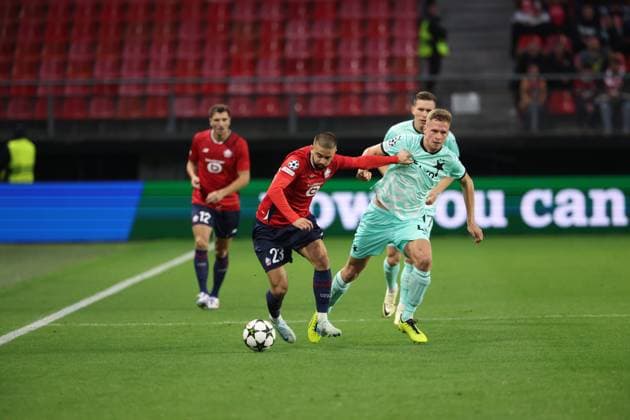 VALENCIENNES - LOSC - LILLE - SLAVIA PRAGUE - LIGUE DES CHAMPIONS PHOTOPQR VOIX DU NORD PASCAL BONNIERE ; 20 08 2024 ; VALENCIENNES 20.08.2024 - football - barrage aller de la ligue des champions entre le LOSC ( LILLE ) et le Slavia Prague au stade du Hainaut . PHOTO PASCAL BONNIERE LA VOIX DU NORD aug 20th 2024 football - first leg play-off of the Champions League between LOSC (LILLE) and Slavia Prague France  Copyright: xPHOTOPQR VOIXxDUxNORD MAXPPPxPASCALxBONNIEREx 20240820VDN6385 20240820VDN6385