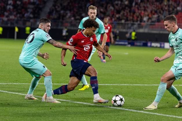 VALENCIENNES - LOSC - LILLE - SLAVIA PRAGUE - LIGUE DES CHAMPIONS PHOTOPQR VOIX DU NORD PASCAL BONNIERE ; 20 08 2024 ; VALENCIENNES 20.08.2024 - football - barrage aller de la ligue des champions entre le LOSC ( LILLE ) et le Slavia Prague au stade du Hainaut . PHOTO PASCAL BONNIERE LA VOIX DU NORD Aug 20th 2024. football - first leg play-off of the Champions League between LOSC (LILLE) and Slavia Prague France  Copyright: xPHOTOPQR VOIXxDUxNORD MAXPPPxPASCALxBONNIEREx 20240820VDN6409 20240820VDN6409