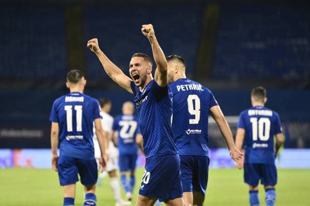 GNK Dinamo Zagreb v Qarabag - UEFA Champions Qualifying Play-Off: First Leg ZAGREB, CROATIA - AUGUST 20: Marko Pjaca of Dinamo Zagreb celebrate after scoring during the UEFA Champions Qualifying Play-Off First Leg match between GNK Dinamo Zagreb and Qarabag at Stadion Maksimir on August 20, 2024 in Zagreb, Croatia.  JosipxRegovic PIXSELL
