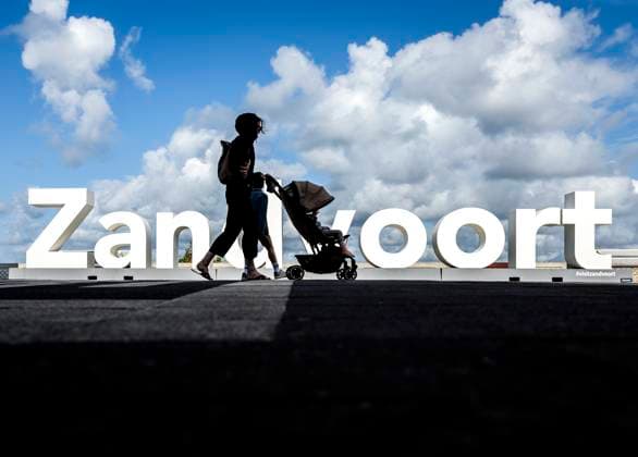 ZANDVOORT - A logo of Zandvoort in the run-up to the Dutch Grand Prix. The Formula 1 circus is settling in the Dutch seaside resort again. ANP REMKO DE WAAL xVIxANPxSportx xxANPxIVx 506434873 originalFilename: 506434873.jpg
