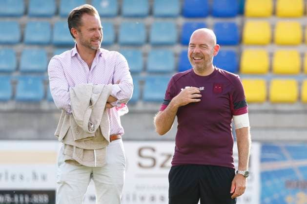 Dinamo Minsk v RSC Anderlecht - UEFA Europa League - media activities MEZOKOVESD, HUNGARY - AUGUST 21 : Fredberg Jesper CEO Sports of RSC Anderlecht and Riemer Brian head coach of RSC Anderlecht pictured during a training session prior to the UEFA Europa League Play-offs1st leg match between Dinamo Minsk and RSC Anderlecht on August 21, 2024 in Mezokovesd, Hungary, 21 08 2024 Mezokovesd Hungary  Copyright: xJanxDexMeuleneirx