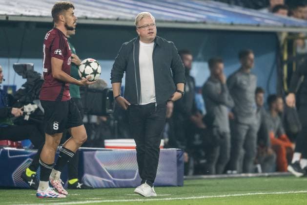 240821 Head coach Lars Friis of Sparta Prag during the UEFA Champions League football match between Malmö FF and Sparta Prag on August 21, 2024 in Malmö. Photo: Christoffer Borg Mattisson BILDBYRAN COP 261 CO0456 fotboll football soccer fotball champions league malmö ff sparta prag bbeng play-off Copyright: CHRISTOFFERxBORGxMATTISSON BB240821CB022