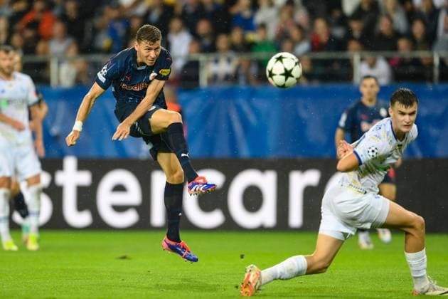SOCCER - UEFA CL, Kyiv vs RBS LUBLIN,POLAND,21.AUG.24 - SOCCER - UEFA Champions League, qualification, FC Dynamo Kyiv vs Red Bull Salzburg. Image shows Ignace Van Der Brempt (RBS).  GEPAxpictures xAdamxNurkiewicz