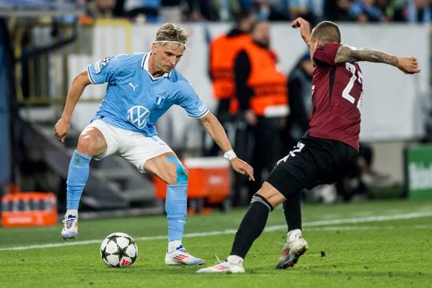 240821 Jens Stryger of Malmö FF during the UEFA Champions League football match between Malmö FF and Sparta Prag on August 21, 2024 in Malmö. Photo: Christoffer Borg Mattisson BILDBYRAN COP 261 CO0456 fotboll football soccer fotball champions league malmö ff sparta prag bbeng play-off Copyright: CHRISTOFFERxBORGxMATTISSON BB240821CB038