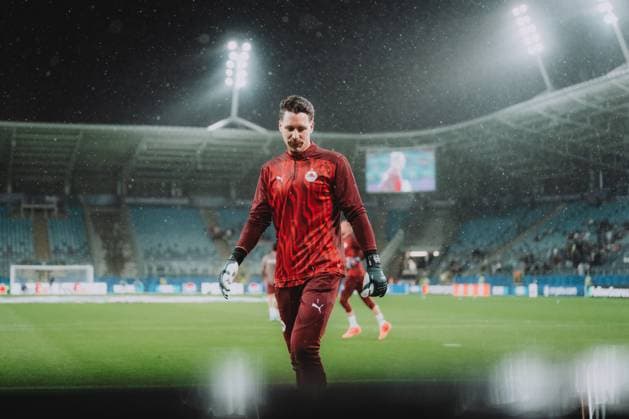 UEFA Champions League Play Off: Dynamo Kyiv - FC Salzburg LUBLIN, POLAND - AUGUST 21: Goalkeeper Janis Blaswich of FC Salzburg is seen during the warm-up session prior to the UEFA Champions League play off first leg match Dynamo Kyiv vs FC Salzburg on August 21, 2024 in Lublin, Poland. Copyright: xAndreasxSchaadx-xFCxRedxBullxSalzburgx _AS15846LR
