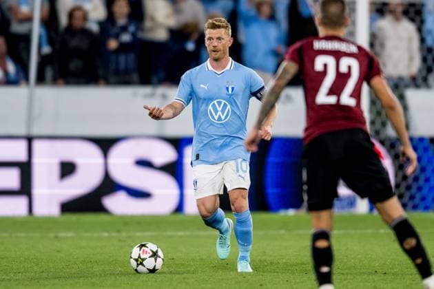 240821 Anders Christiansen of Malmö FF during the UEFA Champions League football match between Malmö FF and Sparta Prag on August 21, 2024 in Malmö. Photo: Christoffer Borg Mattisson BILDBYRAN COP 261 CO0456 fotboll football soccer fotball champions league malmö ff sparta prag bbeng play-off Copyright: CHRISTOFFERxBORGxMATTISSON BB240821CB051