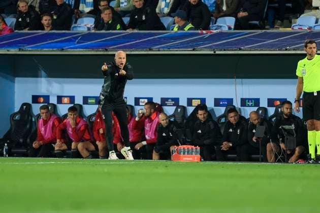 MALMÖ, SVERIGE 20240821 Malmös tränare Henrik Rydström under onsdagens kval till Champions League, playoff match 1 av 2, mellan Malmö FF och AC Sparta Prag pa Nya Malmö Stadion. MALMÖ SVERIGE x10600x