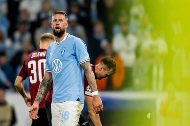240821 Pontus Jansson of Malmö FF during the UEFA Champions League football match between Malmö FF and Sparta Prag on August 21, 2024 in Malmö. Photo: Christoffer Borg Mattisson BILDBYRAN COP 261 CO0456 fotboll football soccer fotball champions league malmö ff sparta prag bbeng play-off Copyright: CHRISTOFFERxBORGxMATTISSON BB240821CB057