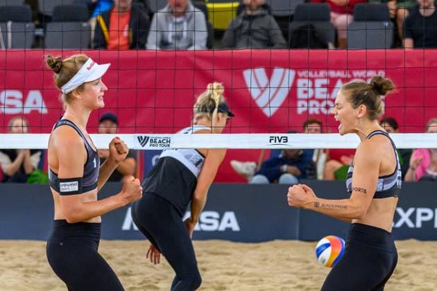 Beach Pro Tour - Elite 16 Hamburg, 22.08.2024 Svenja Mueller (GER), Cinja Tillmann (GER); Beach Pro Tour - Elite 16, Hamburg, Stadion Am Rothenbaum am 22.08.2024 Copyright: xBEAUTIFULxSPORTS PeterxWeberx
