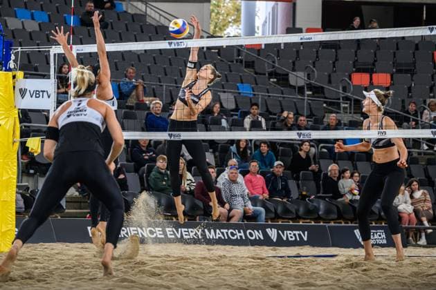 Beach Pro Tour - Elite 16 Hamburg, 22.08.2024 Cinja Tillmann (GER), Svenja Mueller (GER); Beach Pro Tour - Elite 16, Hamburg, Stadion Am Rothenbaum am 22.08.2024 Copyright: xBEAUTIFULxSPORTS PeterxWeberx