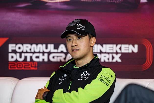 22nd August 2024; Circuit Zandvoort, Zandvoort, Holland, North Holland, Netherlands; Formula 1 Heineken Dutch Grand Prix 2024; Arrivals and Inspection Day; Zhou Guanyu (CHI) of the Stake F1 Team Kick Sauber Team answers questions from the media  ActionPlus12683915 GodfreyxPitt