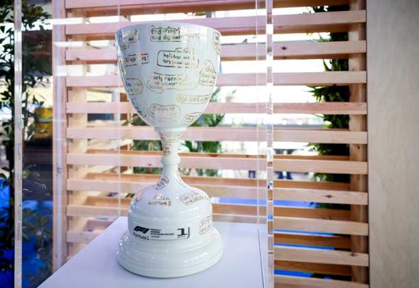 ZANDVOORT - The trophy for the winner can be seen at the Zandvoort Circuit prior to the Dutch F1 Grand Prix. ANP SEM VAN DER WAL xVIxANPxSportx xxANPxIVx 506499013 originalFilename: 506499013.jpg