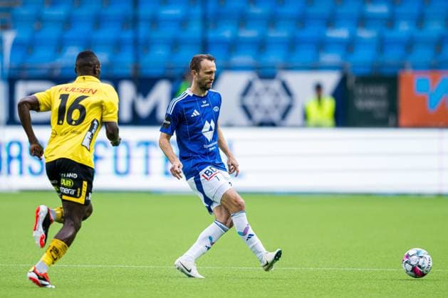240822 Magnus Wolff Eikrem of Molde during the UEFA Europa League play-off match between Molde and Elfsborg on August 22, 2024 in Molde. Photo: Marius Simensen BILDBYRAN COP 238 bbeng elfsborg football fotball fotboll molde play-off uefa europa league Copyright: MARIUSxSIMENSEN BB240822BB085