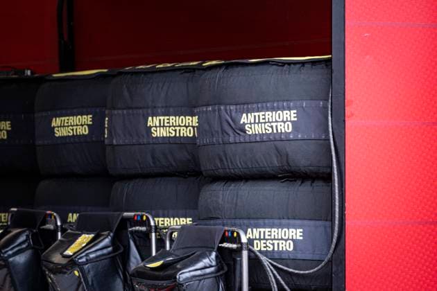 22nd August 2024; Circuit Zandvoort, Zandvoort, Holland, North Holland, Netherlands; Formula 1 Heineken Dutch Grand Prix 2024; Arrivals and Inspection Day; The Scuderia Ferrari tyre store  ActionPlus12684002 GodfreyxPitt