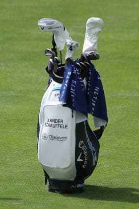 CASTLE ROCK, CO - AUGUST 22: A view of Xander Schauffele™s bag during the first round of the BMW Championship on August 22, 2024 at Castle Pines Golf Club in Castle Rock, CO. (Photo by Scott Winters Icon Sportswire) GOLF: AUG 22 PGA, Golf Herren FedExCup Playoffs - BMW Championship EDITORIAL USE ONLY Icon2408220290