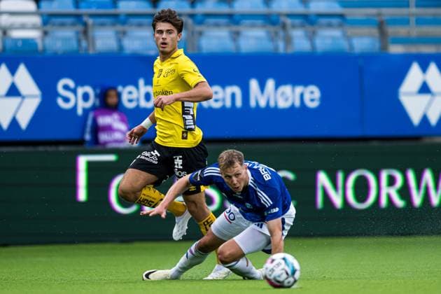 240822 Besfort Zeneli of Elfsborg during the UEFA Europa League play-off match between Molde and Elfsborg on August 22, 2024 in Molde. Photo: Marius Simensen BILDBYRAN COP 238 bbeng elfsborg football fotball fotboll molde play-off uefa europa league Copyright: MARIUSxSIMENSEN BB240822BB333