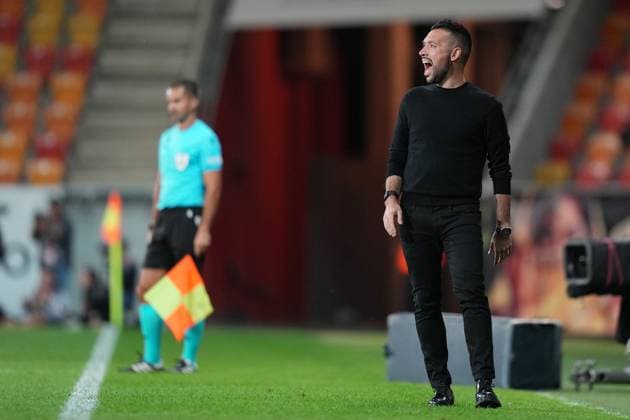 BIALYSTOK, 22-08-2024, Bialystok City Stadium, football, UEFA Europa League Play Offs, season 2024 2025, Jagiellonia Bialystok - Ajax. Francesco Farioli Jagiellonia Bialystok - Ajax  x26087868x Copyright: