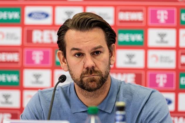 2. Fussball Bundesliga: 1. FC Köln Pressekonferenz; 23.08.2024 Thomas Kessler (1. FC Köln Leiter der Lizenzspielerabteilung) 2. Fussball Bundesliga: Pressekonferenz 1. FC Köln; Geissbockheim, 23.08.2024