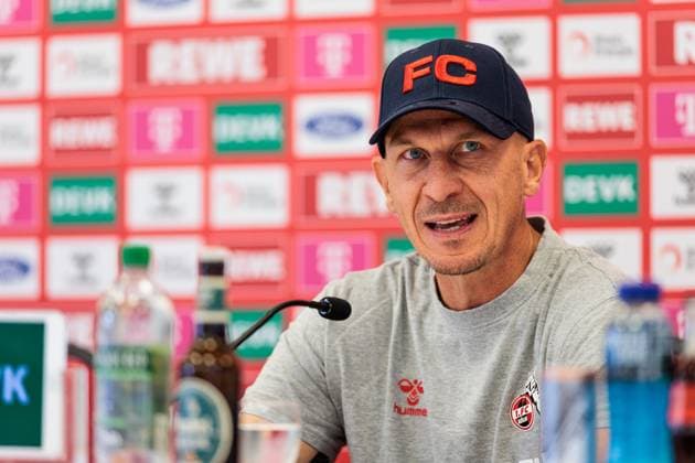 2. Fussball Bundesliga: 1. FC Köln Pressekonferenz; 23.08.2024 Gerhard Struber (Trainer 1. FC Köln) 2. Fussball Bundesliga: Pressekonferenz 1. FC Köln; Geissbockheim, 23.08.2024