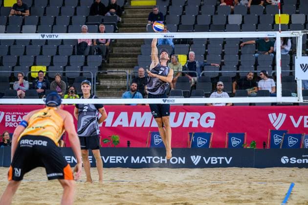 Beach Pro Tour - Elite 16 Hamburg, 23.08.2024 Paul Henning, Maximilian (Max) Just; Beach Pro Tour - Elite 16, Hamburg, Stadion Am Rothenbaum am 23.08.2024 Copyright: xBEAUTIFULxSPORTS PeterxWeberx