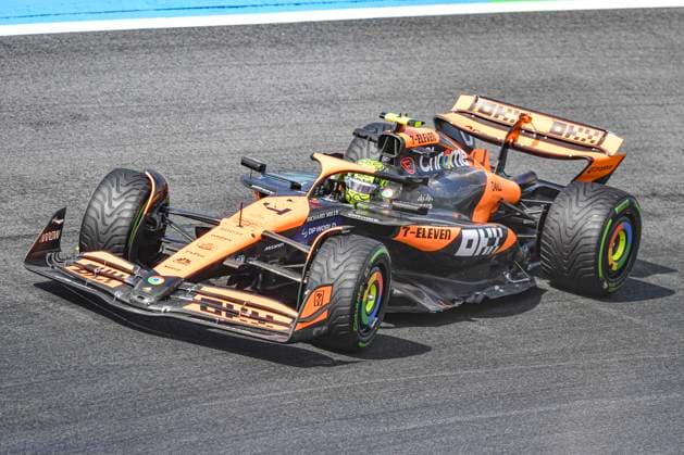 23rd August 2024; Circuit Zandvoort, Zandvoort, North Holland, Netherlands; Formula 1 Heineken Dutch Grand Prix 2024; Free Practice Day; Lando Norris (GBR) in the MCL60 of McLaren during free practice 1  ActionPlus12684316 GodfreyxPitt