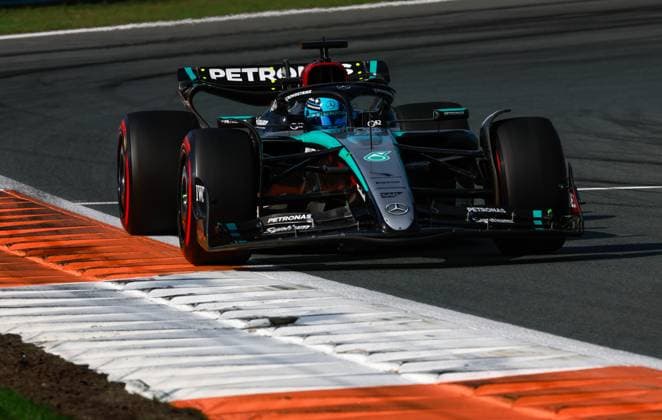 63 George Russell (GBR, Mercedes-AMG Petronas F1 Team), F1 Grand Prix of the Netherlands at Circuit Zandvoort on August 23, 2024 in Zandvoort, Netherlands. (Photo by HOCH ZWEI) Zandvoort Netherlands