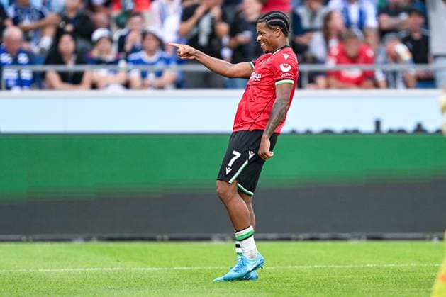 2. Bundesliga - Hannover 06 - Hamburger SV am 23.08.2024 in der HDI Arena in Hannover Jubel, Torjubel, Torschuetze, Torschütze Jessic Ngankam (Hannover 96) jubelt nach seinem Tor zum 1:0.
