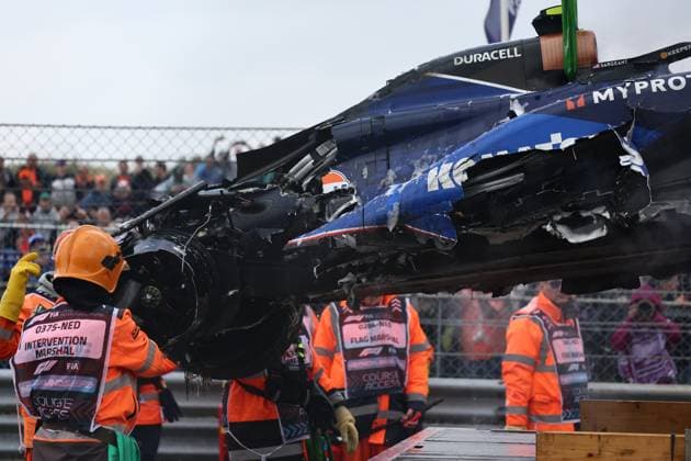 F1 Grand Prix Of The Netherlands 2024 Practice 3 Williams of Logan Sargeant after crash during third practice ahead of the Formula 1 Grand Prix of The Netherlands at Circuit Zandvoort in Zandvoort, Netherlands on August 24, 2024. Zandvoort Netherlands  Copyright: xJakubxPorzyckix originalFilename:porzycki-f1grandp240824_npY6i.jpg