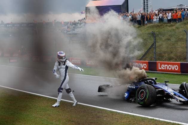 2 Logan Sargeant (USA, Williams Racing) after his crash, F1 Grand Prix of the Netherlands at Circuit Zandvoort on August 24, 2024 in Zandvoort, Netherlands. (Photo by HOCH ZWEI) Zandvoort Netherlands