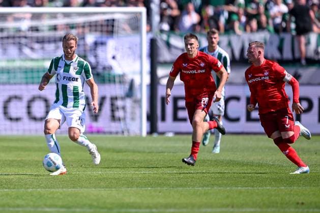 24.08.2024, Fussball, 2. Bundesliga, 3. Spieltag Saison 2024 2025, Preußen Münster - 1. FC Kaiserslautern, Jorrit Hendrix (SC Preussen Münster) xRHR-FOTO TKx