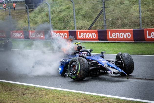 Formel 1 GP Zandvoort Holland. Samstag, 24.08.2024 Logan Sargeant 2, Williams Racing crash in FP3; Formel 1 GP Zandvoort Holland. Samstag, 24.08.2024 Copyright: xBEAUTIFULxSPORTS Erlhofx