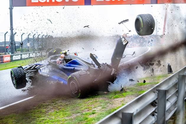 Formel 1 GP Zandvoort Holland. Samstag, 24.08.2024 Logan Sargeant 2, Williams Racing crash in FP3; Formel 1 GP Zandvoort Holland. Samstag, 24.08.2024 Copyright: xBEAUTIFULxSPORTS Erlhofx