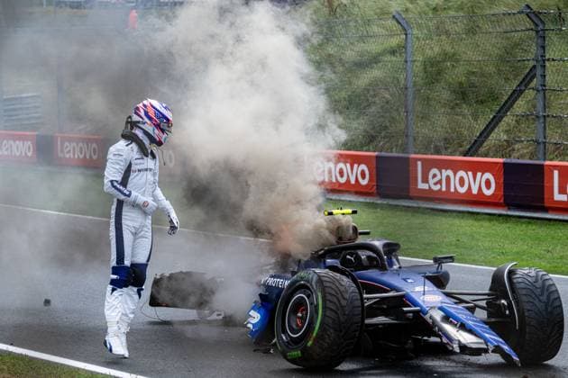 Formel 1 GP Zandvoort Holland. Samstag, 24.08.2024 Logan Sargeant 2, Williams Racing crash in FP3; Formel 1 GP Zandvoort Holland. Samstag, 24.08.2024 Copyright: xBEAUTIFULxSPORTS Erlhofx