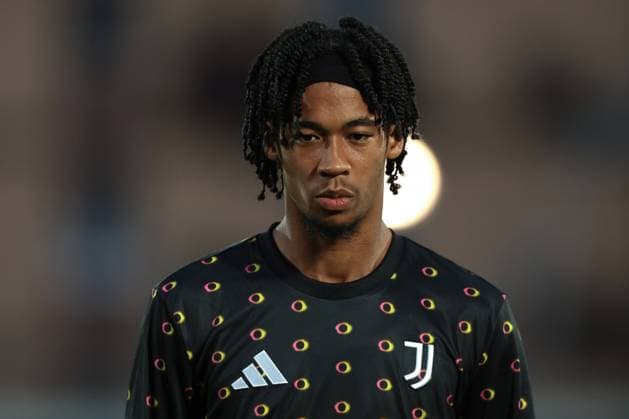 Biella, Italy, 23rd August 2024. Livano Comenencia of Juventus during the warm up prior to the Serie C match at Stadio Vittorio Pozzo - Alessandria, Torino. Picture credit should read: Jonathan Moscrop Sportimage EDITORIAL USE ONLY. No use with unauthorised audio, video, data, fixture lists, club league logos or live services. Online in-match use limited to 120 images, no video emulation. No use in betting, games or single club league player publications. SPI-3271-0125