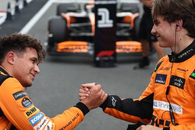 F1 Grand Prix Of The Netherlands 2024 Qualifying Lando Norris and Oscar Piastri of McLaren after qualifying ahead of the Formula 1 Grand Prix of The Netherlands at Circuit Zandvoort in Zandvoort, Netherlands on August 24, 2024. Zandvoort Netherlands  Copyright: xJakubxPorzyckix originalFilename:porzycki-f1grandp240824_npUJV.jpg