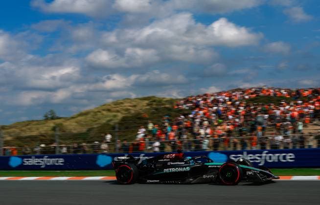 63 George Russell (GBR, Mercedes-AMG Petronas F1 Team), F1 Grand Prix of the Netherlands at Circuit Zandvoort on August 24, 2024 in Zandvoort, Netherlands. (Photo by HOCH ZWEI) Zandvoort Netherlands