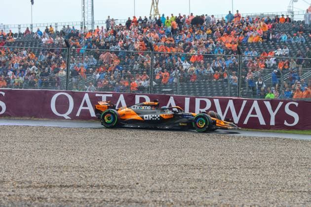 August 24, 2024, Zandvoort, Monte Carlo, Netherlands: OSCAR PIASTRI of Mclaren Racing uses the run off lane during free practice three Saturday of the 2024 Dutch Grand Prix Zandvoort Netherlands - ZUMAk187 20240824_zsp_k187_024 Copyright: xAlexisxKahnx