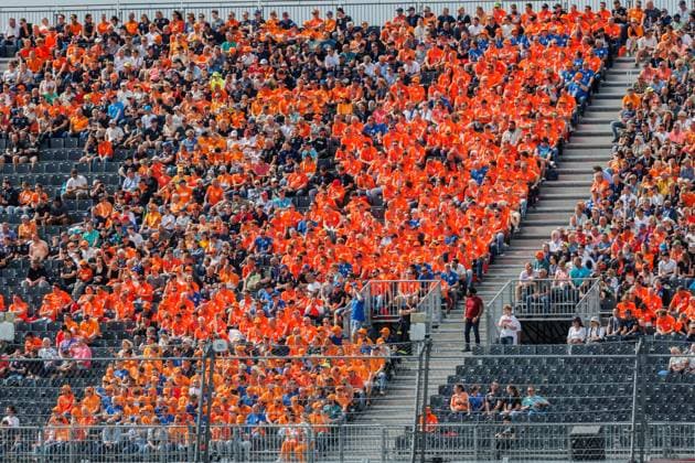 holländische Fans, Oranjes; Fans, Publikum, Zuschauer, Stimmung, 24.08.2024, Zandvoort (Niederlande), Motorsport, Formel 1, Großer Preis der Niederlande 2024