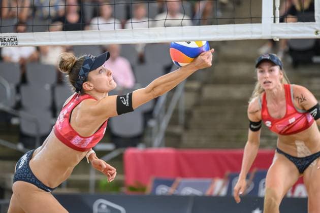 Beach Pro Tour - Elite 16 Hamburg, 24.08.2024 Tanja Hüberli (SUI), Nina Brunner (SUI); Beach Pro Tour - Elite 16, Hamburg, Stadion Am Rothenbaum am 24.08.2024 Copyright: xBEAUTIFULxSPORTS PeterxWeberx